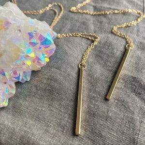 Minimalist Gold Plated Bar Dainty Chain Necklace